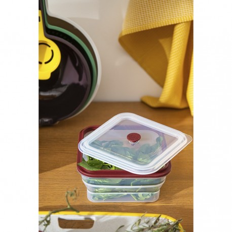 Контейнер для переноски и хранения силиконовый квадратный складной silikobox, 1,2 л, темно-сливовый