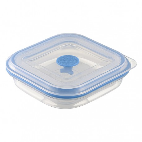 Контейнер для переноски и хранения силиконовый квадратный складной silikobox, 400 мл, синий