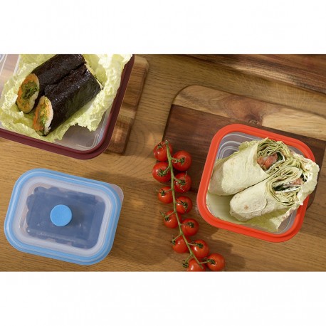 Контейнер для переноски и хранения силиконовый квадратный складной silikobox, 600 мл, красный