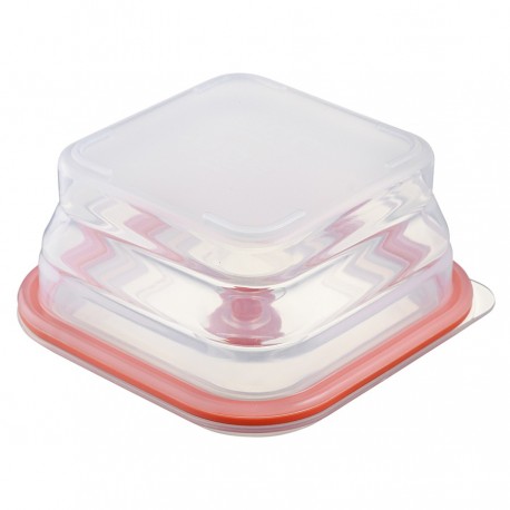 Контейнер для переноски и хранения силиконовый квадратный складной silikobox, 600 мл, красный