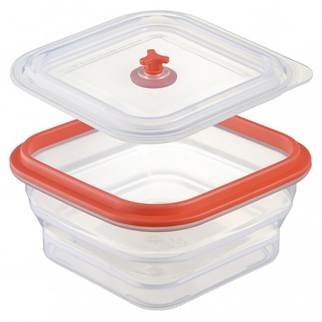 Контейнер для переноски и хранения силиконовый квадратный складной silikobox, 600 мл, красный