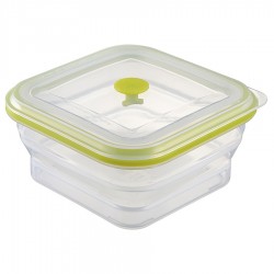 Контейнер для переноски и хранения силиконовый квадратный складной silikobox, 900 мл, зеленый