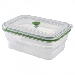 Контейнер для переноски и хранения силиконовый прямоугольный складной silikobox, 1,2 л, зеленый