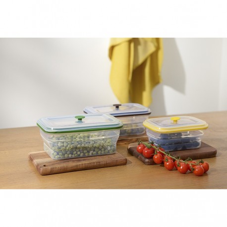 Контейнер для переноски и хранения силиконовый прямоугольный складной silikobox, 1,2 л, зеленый