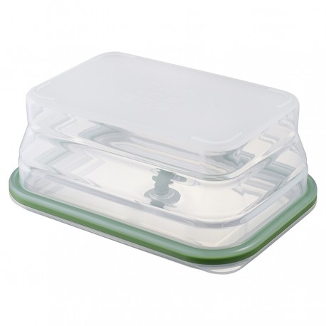 Контейнер для переноски и хранения силиконовый прямоугольный складной silikobox, 1,2 л, зеленый
