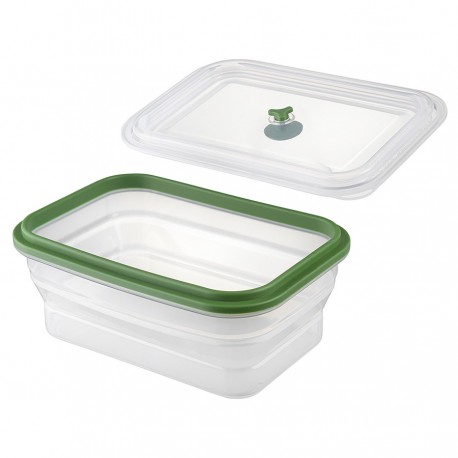 Контейнер для переноски и хранения силиконовый прямоугольный складной silikobox, 1,2 л, зеленый