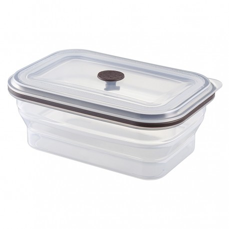 Контейнер для переноски и хранения силиконовый прямоугольный складной silikobox, 900 мл, темно-сливовый