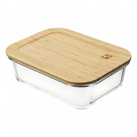 Набор контейнеров для запекания и хранения прямоугольных eco store с крышками из бамбука, 3 шт.