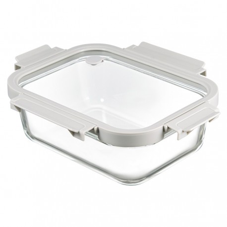 Контейнер для запекания и хранения прямоугольный с крышкой, 1,5 л, светло-серый