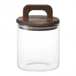 Банка для хранения стеклянная с крышкой из акации hanle, 750 мл
