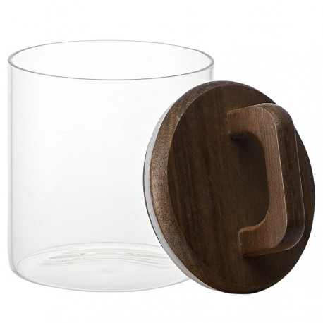 Банка для хранения стеклянная с крышкой из акации hanle, 750 мл