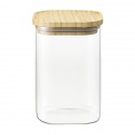 Банка для хранения квадратная glass bamboo, 1,1 л