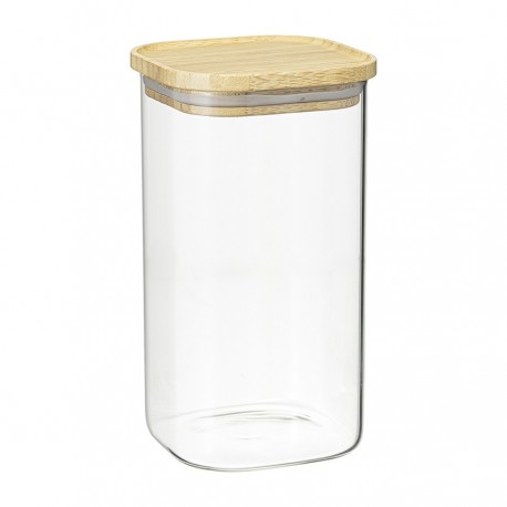 Банка для хранения квадратная glass bamboo, 1,4 л