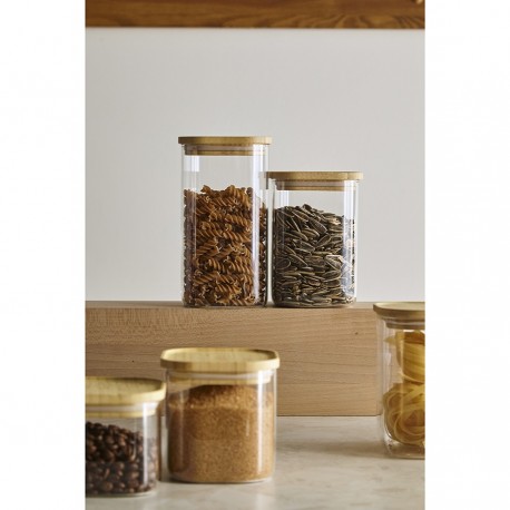 Банка для хранения квадратная glass bamboo, 1,5 л