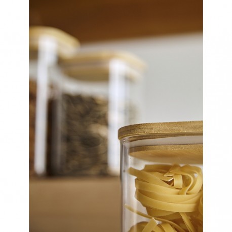 Банка для хранения квадратная glass bamboo, 1,5 л