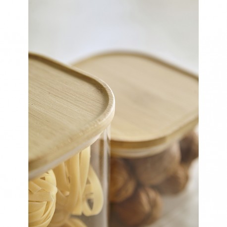 Банка для хранения квадратная glass bamboo, 1,5 л
