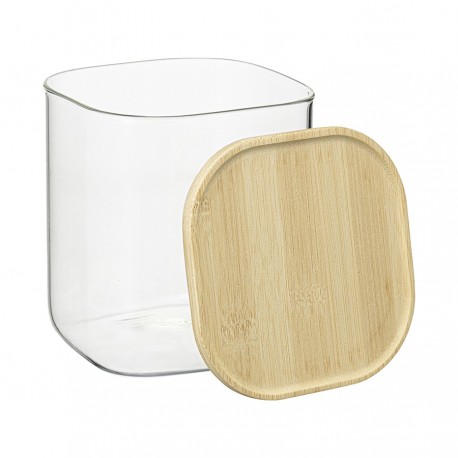 Банка для хранения квадратная glass bamboo, 1,5 л