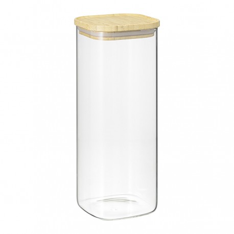 Банка для хранения квадратная glass bamboo, 1,9 л