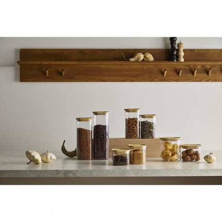 Банка для хранения квадратная glass bamboo, 1,9 л