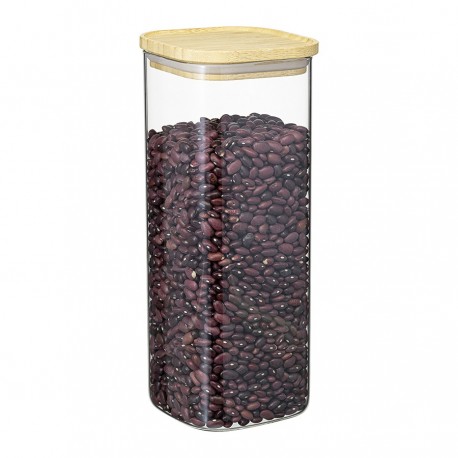 Банка для хранения квадратная glass bamboo, 1,9 л