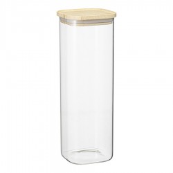 Банка для хранения квадратная glass bamboo, 2,2 л