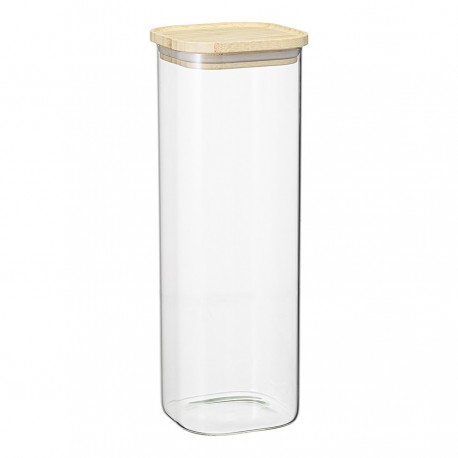 Банка для хранения квадратная glass bamboo, 2,2 л