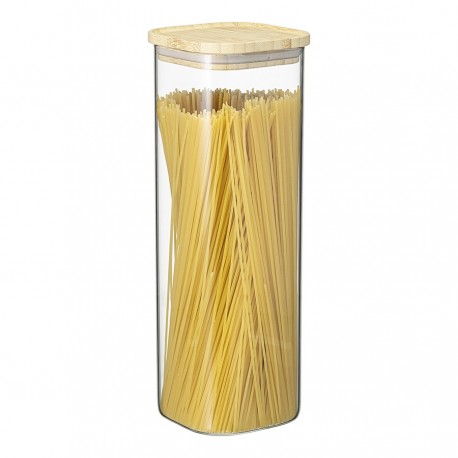 Банка для хранения квадратная glass bamboo, 2,2 л
