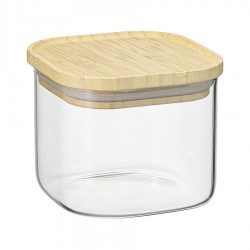 Банка для хранения квадратная glass bamboo, 600 мл
