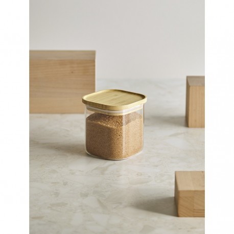 Банка для хранения квадратная glass bamboo, 800 мл