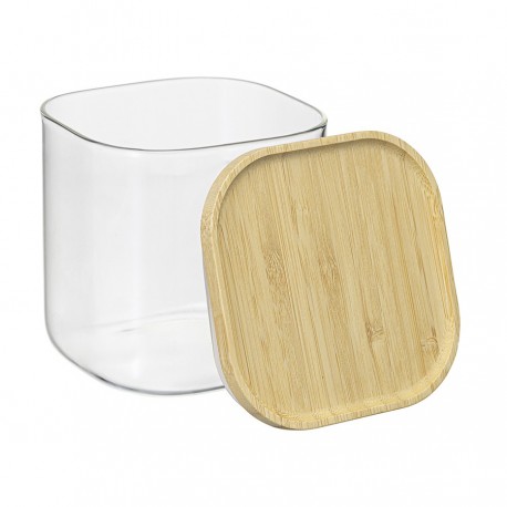Банка для хранения квадратная glass bamboo, 800 мл