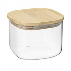 Банка для хранения квадратная glass bamboo,1 л