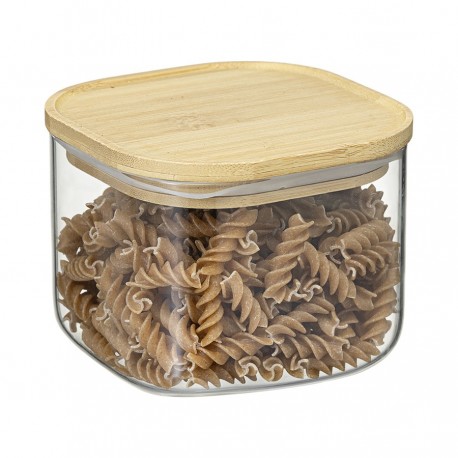 Банка для хранения квадратная glass bamboo,1 л