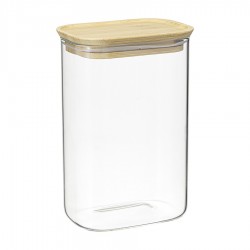 Банка для хранения прямоугольная glass bamboo, 1,3 л