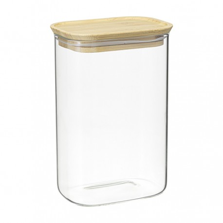Банка для хранения прямоугольная glass bamboo, 1,3 л