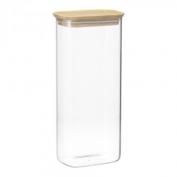 Банка для хранения прямоугольная glass bamboo, 2 л