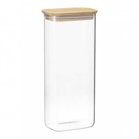 Банка для хранения прямоугольная glass bamboo, 2 л