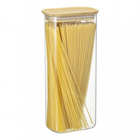 Банка для хранения прямоугольная glass bamboo, 2 л
