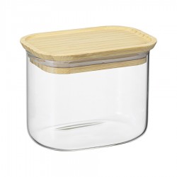 Банка для хранения прямоугольная glass bamboo, 600 мл