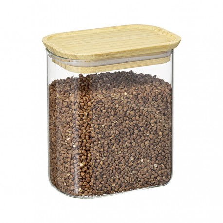 Банка для хранения прямоугольная glass bamboo, 950 мл