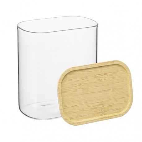 Банка для хранения прямоугольная glass bamboo, 950 мл