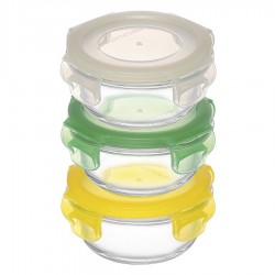 Набор контейнеров для запекания и хранения круглые с крышками на защелках, 3 шт.