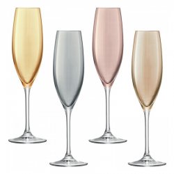 Набор бокалов для шампанского polka, 225 мл, металлик, 4 шт