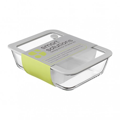 Контейнер для запекания и хранения стеклянный с вакуумным эффектом, 1,4 л, светло-серый