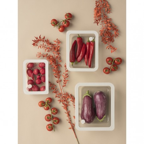 Контейнер для запекания и хранения стеклянный с вакуумным эффектом, 700 мл, светло-серый