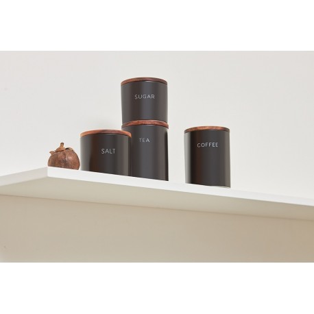 Банка керамическая для хранения кофе, 650 мл, черная