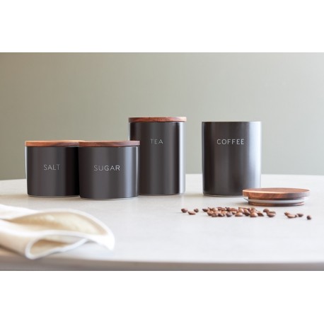 Банка керамическая для хранения сахара, 400 мл, черная