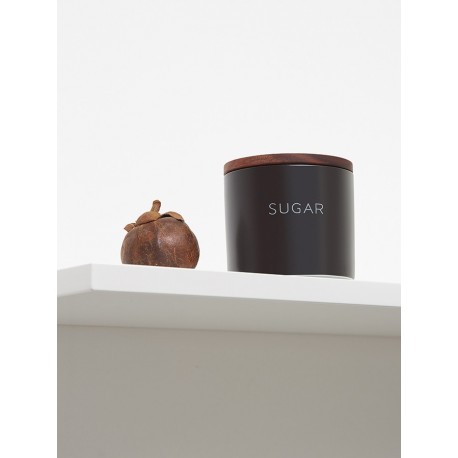 Банка керамическая для хранения сахара, 400 мл, черная