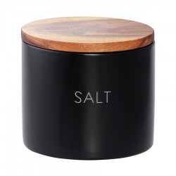 Банка керамическая для хранения соли, 400 мл, черная