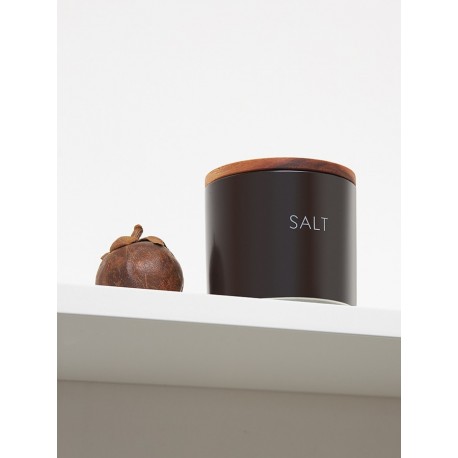 Банка керамическая для хранения соли, 400 мл, черная