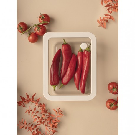 Контейнер для запекания и хранения стеклянный с вакуумным эффектом, 1,4 л, молочный